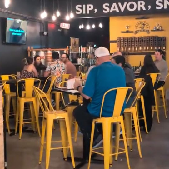 Trivia winners celebration